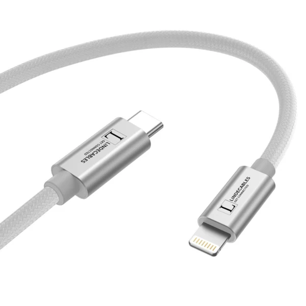 LindeCables USB-C til Lightning Premium kabel 20W - 2 m Sølv