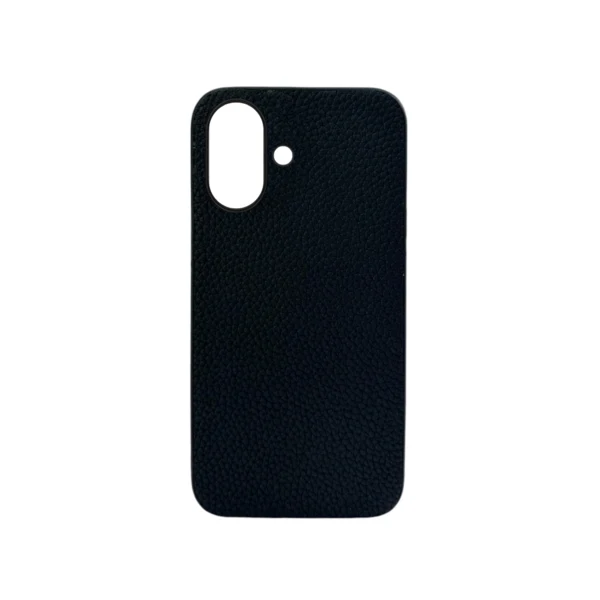 LindeCovers iPhone 16 Plus – Ægte Læder Bagside Cover Black