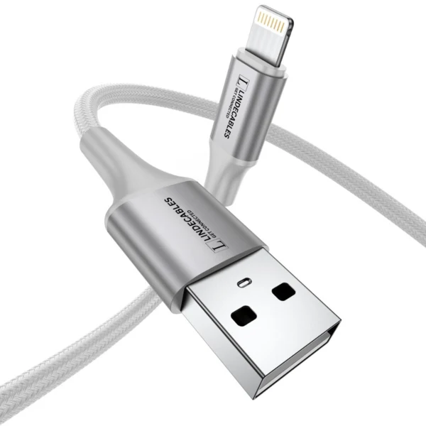 LindeCables USB-A til Lightning kabel 12W - 2 m Hvid