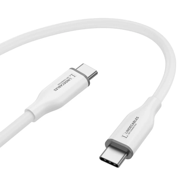 LindeCables USB-C 2.0 Silikonekabel 60W - 2 m Hvid