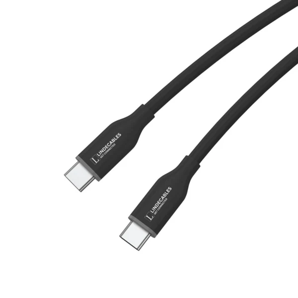 LindeCables USB-C 2.0 Silikonekabel 100W - 2 m Sort