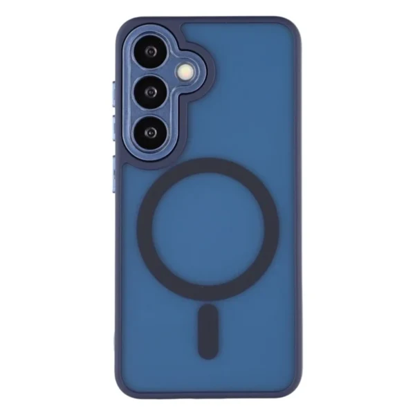 LindeCovers Samsung Galaxy S24 Premium Transparent Cover – MagSafe Kompatibel 04 Dark Blue