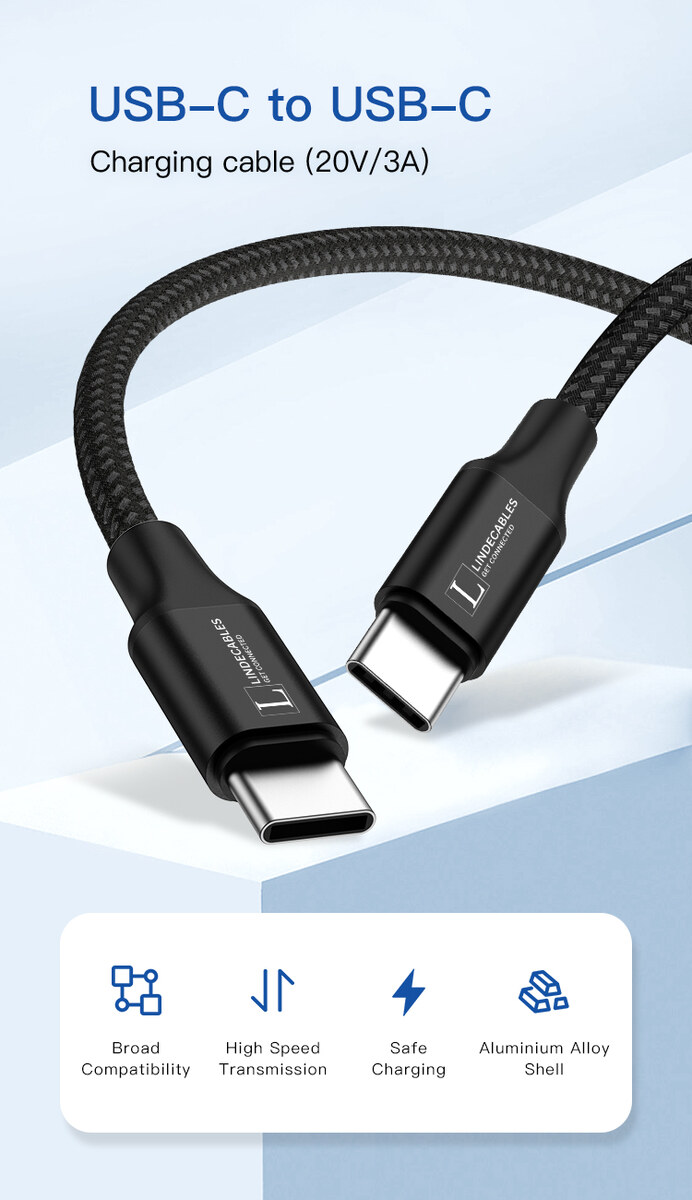 LindeCables - 2 meter - Sort