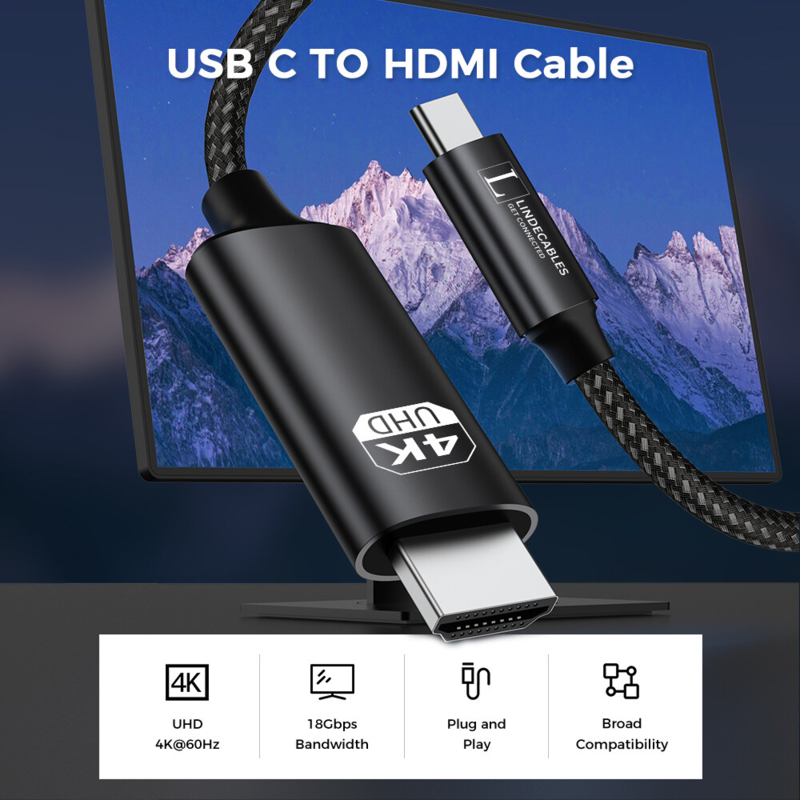 LindeCables - 2 Meter - Sort