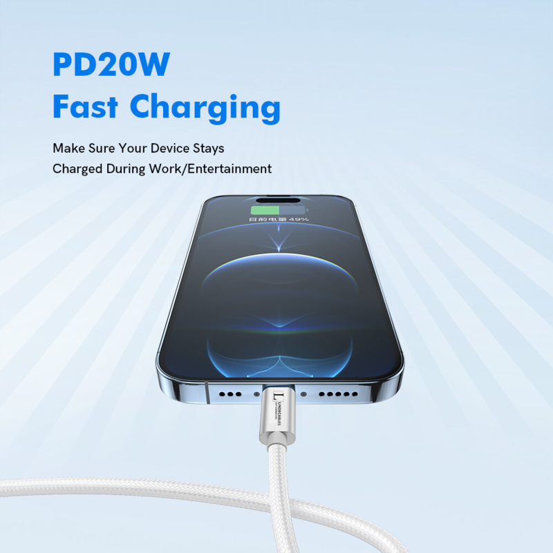 LindeCables USB-C til Lightning Premium kabel 20W - 0.5 m