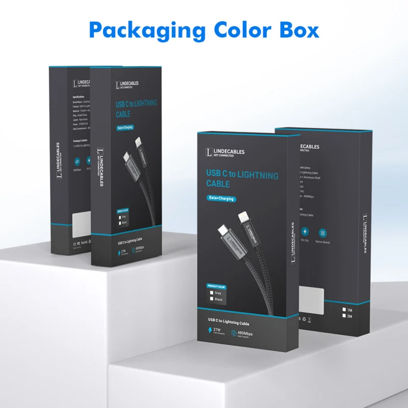 LindeCables USB-C til Lightning Premium kabel 20W - 1 m