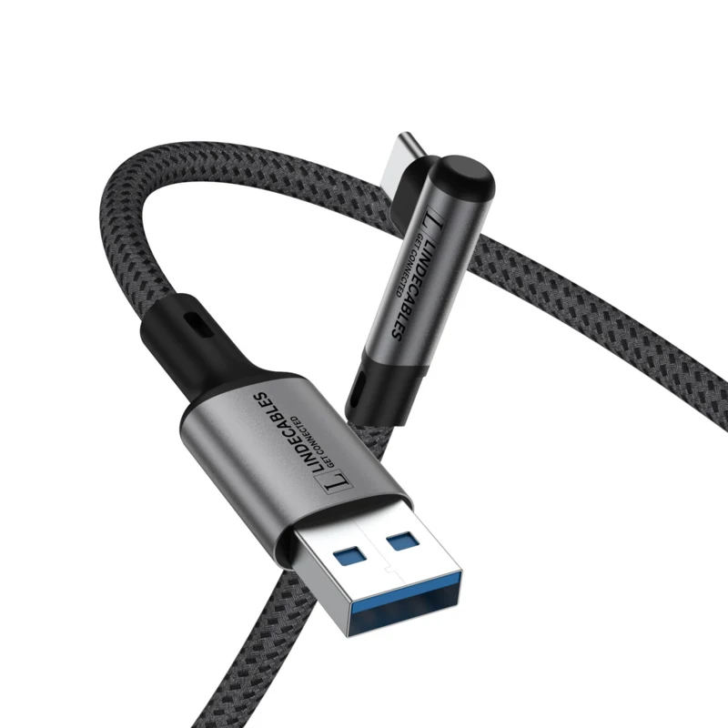 LindeCables USB-C til USB-A 3.2 Gen.1 Premium kabel 90° - 3 m