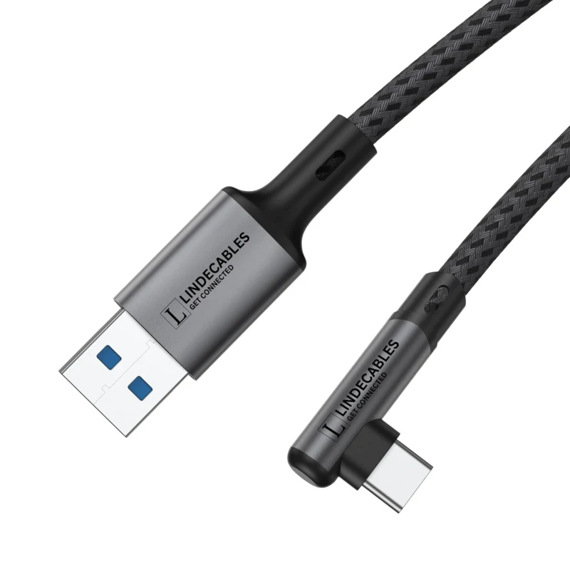 LindeCables USB-C til USB-A 3.2 Gen.1 Premium kabel 90° - 3 m