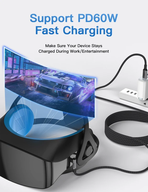LindeCables USB-C 3.0 60W Premium kabel 90° - 2 m