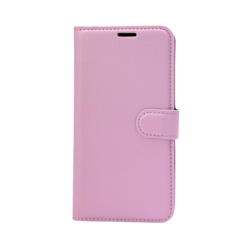 LindeCovers iPhone 15 Plus - PU Litchi Læder Flip Cover 3 Pink