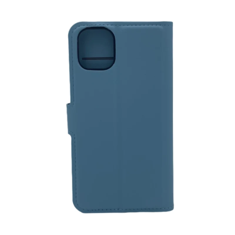 LindeCovers iPhone 14 - PU Litchi Læder Flip Cover 5 Blue