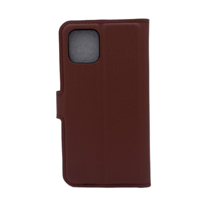 LindeCovers iPhone 13 Pro - PU Litchi Læder Flip Cover 9 Brown