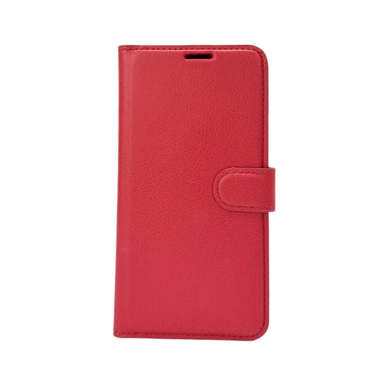 LindeCovers Samsung S21 Ultra - PU Litchi Læder Flip Cover 4 Red