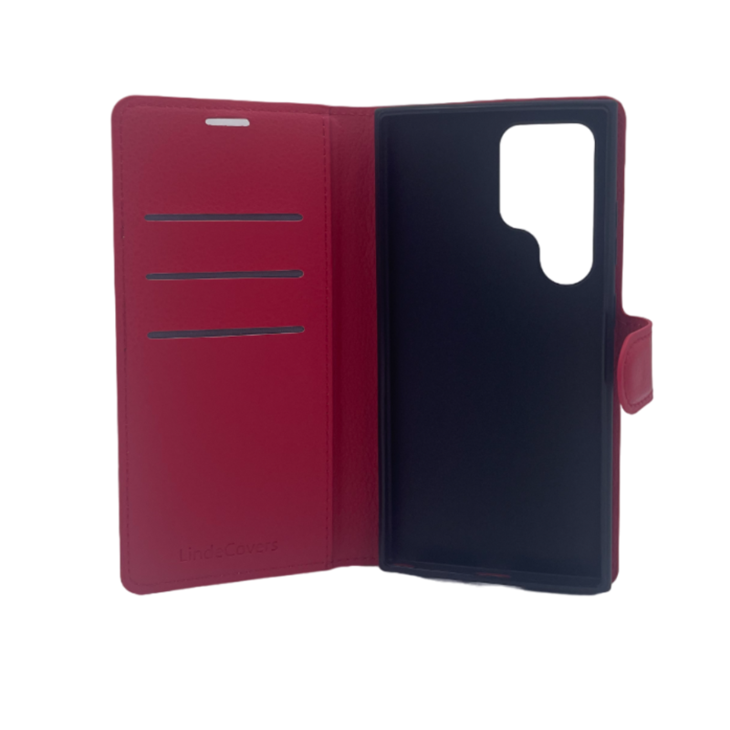 LindeCovers Samsung S24 Ultra PU-Læder Flip 4 Red