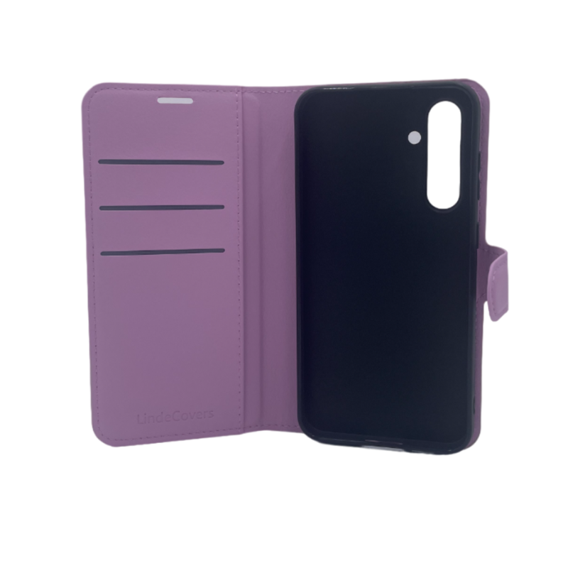 LindeCovers Samsung S21 FE PU-Læder Flip 3 Pink