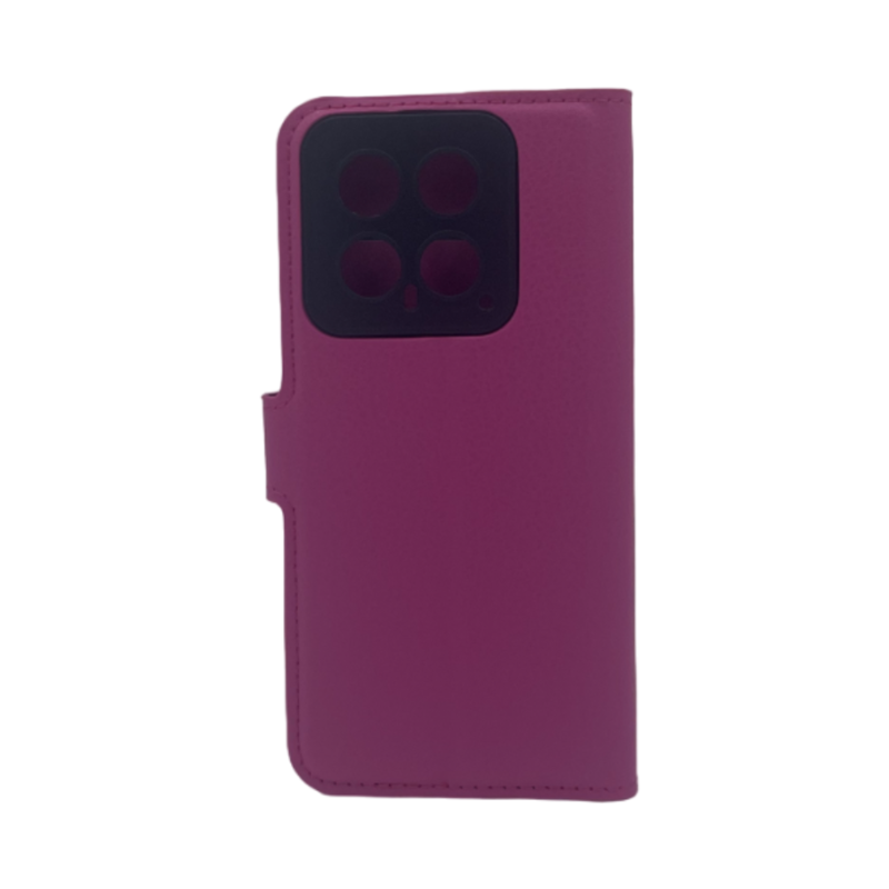 LindeCovers Xiaomi 14 - PU Litchi Læder Flip Cover 7 Rose Red