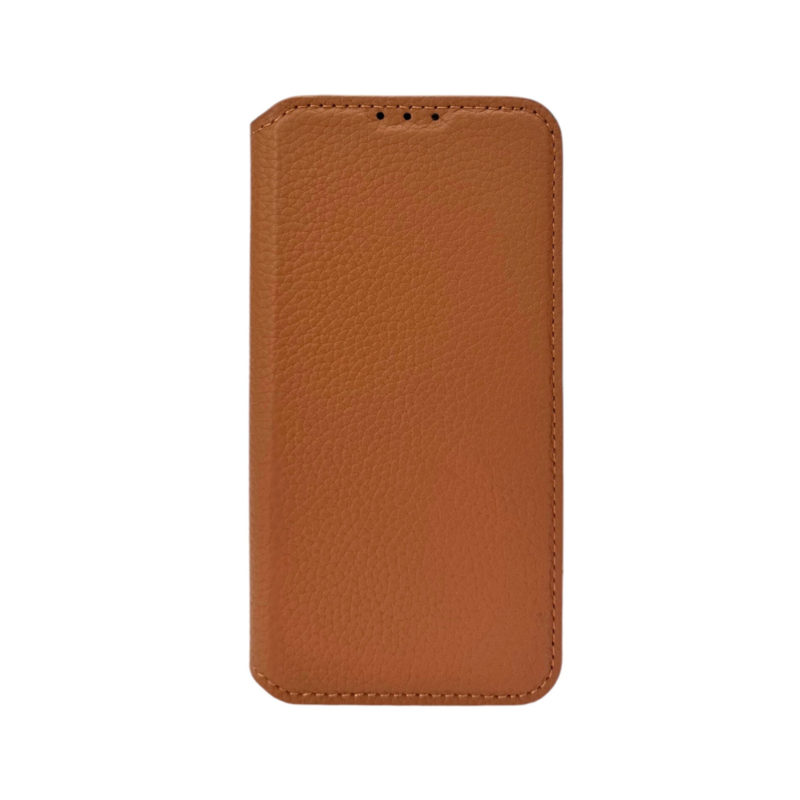 LindeCovers iPhone 15 Pro - Ægte Læder Flip Cover Brown