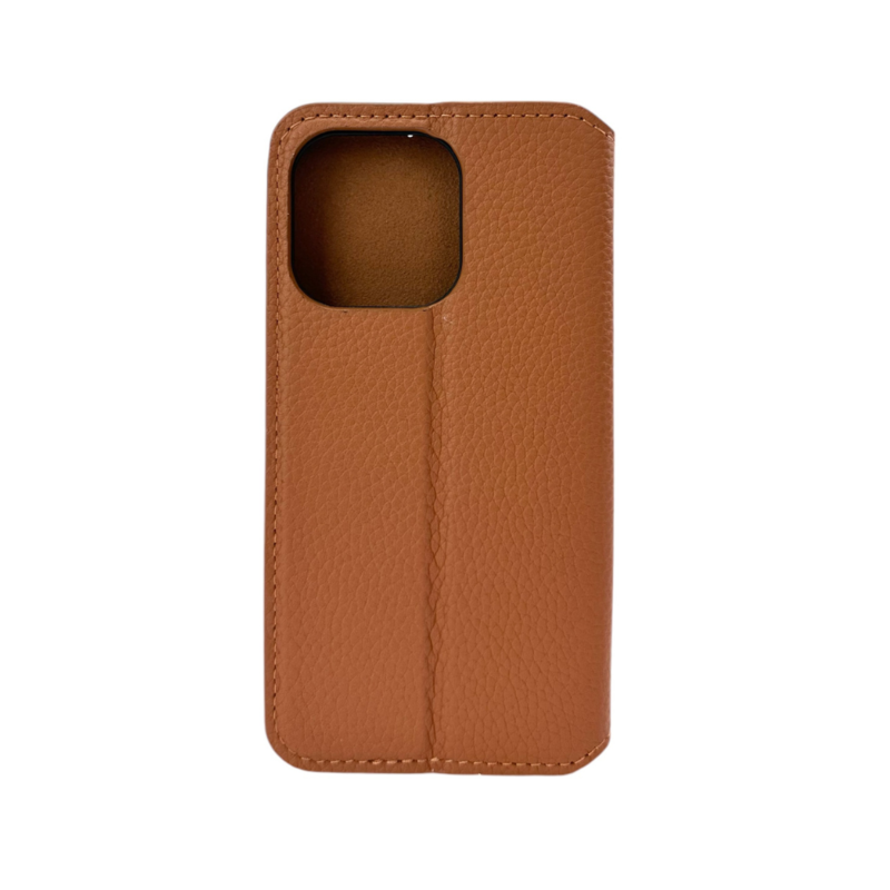 LindeCovers iPhone 15 Pro - Ægte Læder Flip Cover Brown