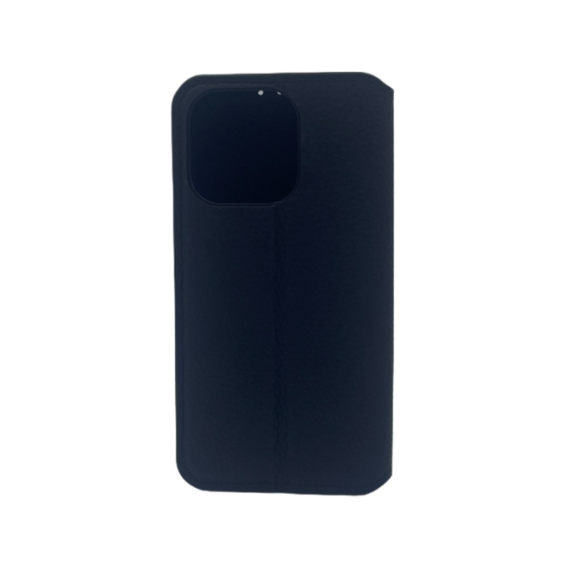 LindeCovers iPhone 16 - Ægte Læder Flip Cover Black