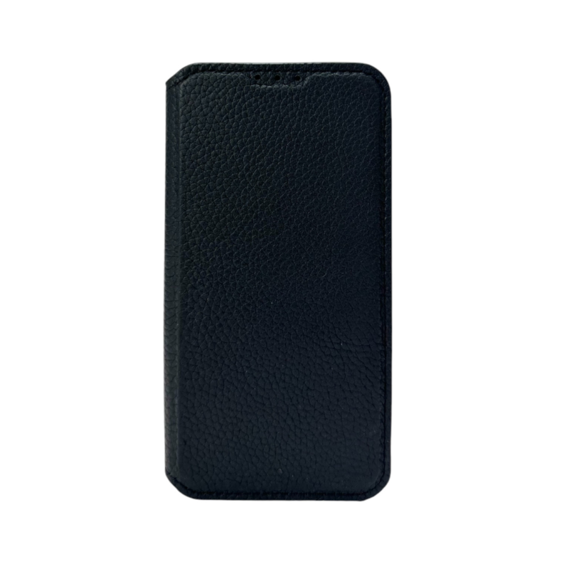 LindeCovers Samsung Galaxy S22 Plus - Ægte Læder Flip Cover Black