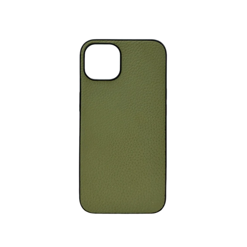 LindeCovers iPhone 14 - Ægte Læder Bagside Cover Green