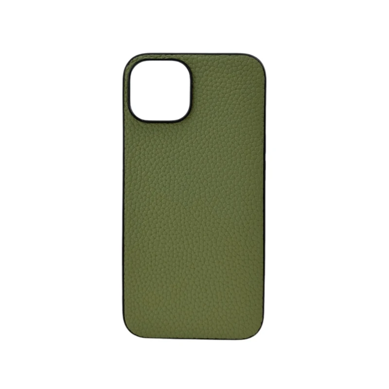 LindeCovers iPhone 15 - Ægte Læder Bagside Cover Green