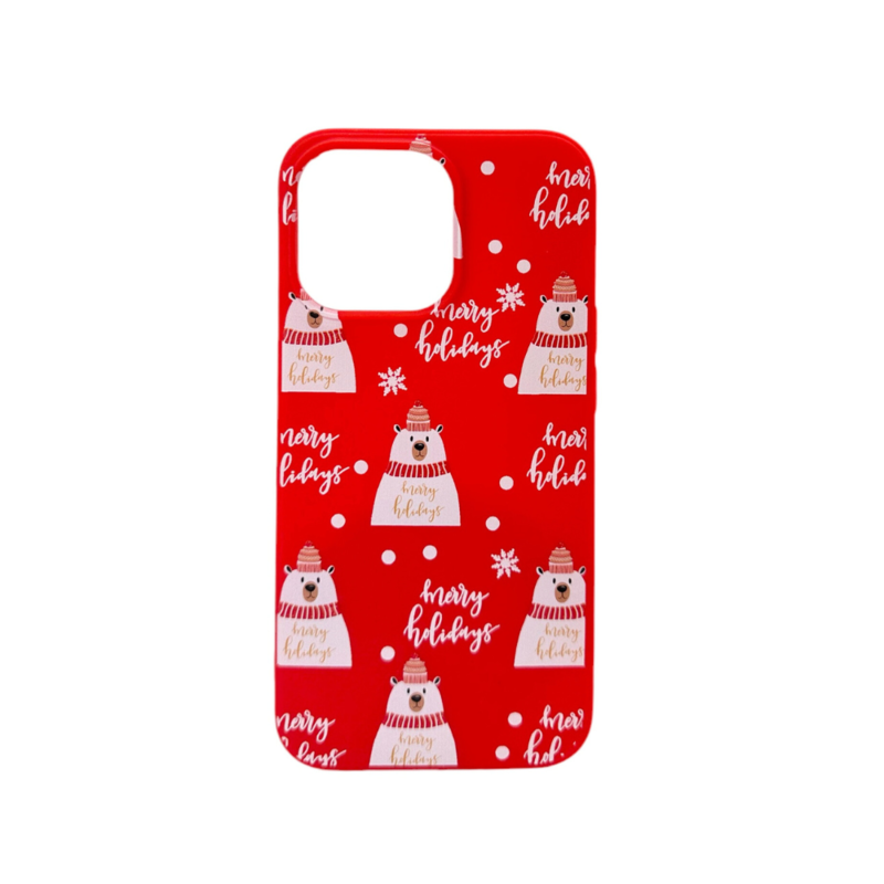 LindeCovers iPhone 11 Pro Max - Julemotiv Bagsidecover Silikone Cheerful Bear Greetings