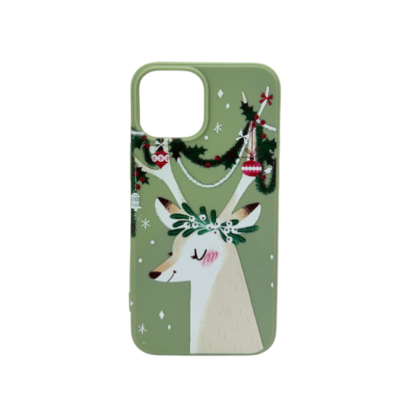 LindeCovers iPhone 12 Mini - Julemotiv Bagsidecover Silikone Jolly Reindeer