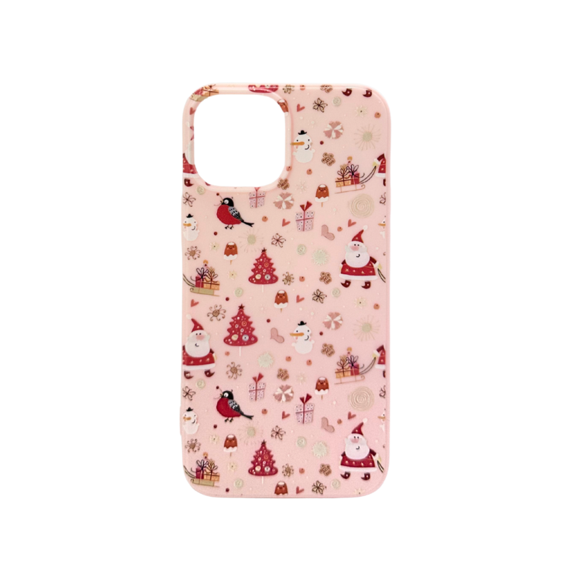 LindeCovers iPhone 12 Mini - Julemotiv Bagsidecover Silikone Rosy Winter Wonderland