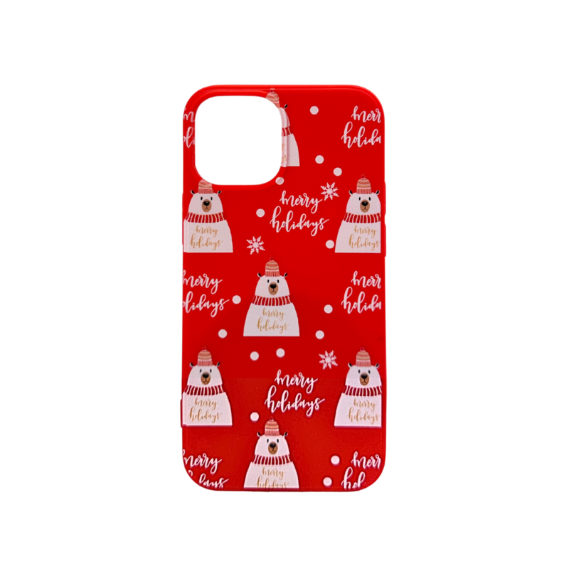LindeCovers iPhone 12 Mini - Julemotiv Bagsidecover Silikone Cheerful Bear Greetings