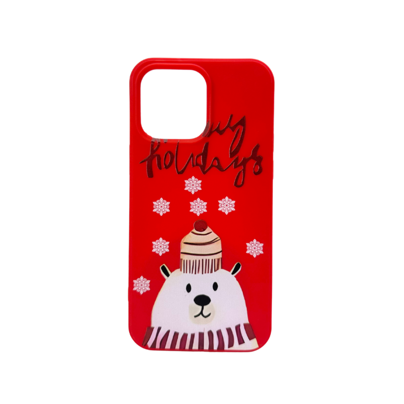 LindeCovers iPhone 14 Pro Max - Julemotiv Bagsidecover Silikone Holiday Bear Greetings
