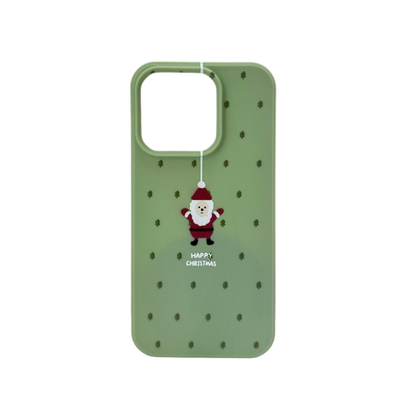 LindeCovers iPhone 15 Pro - Julemotiv Bagsidecover Silikone Green Santa Joy