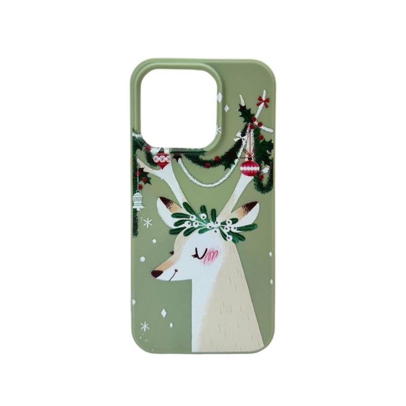 LindeCovers iPhone 15 Pro - Julemotiv Bagsidecover Silikone Jolly Reindeer
