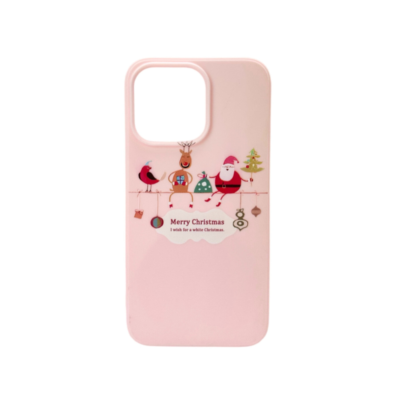 LindeCovers iPhone 12 Pro Max - Julemotiv Bagsidecover Silikone Pink Holiday Crew