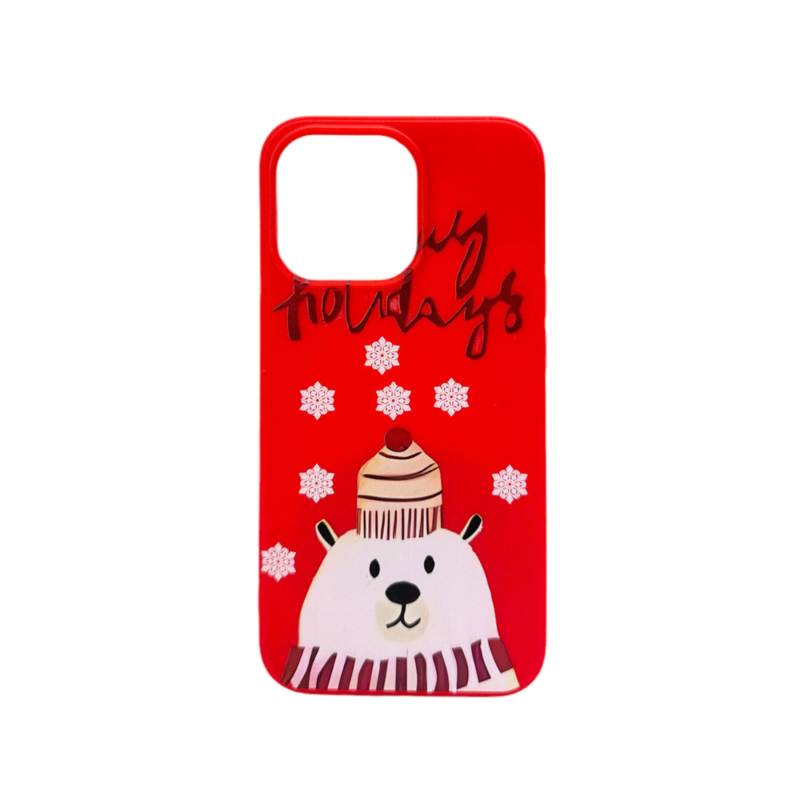 LindeCovers iPhone 12 Pro Max - Julemotiv Bagsidecover Silikone Holiday Bear Greetings