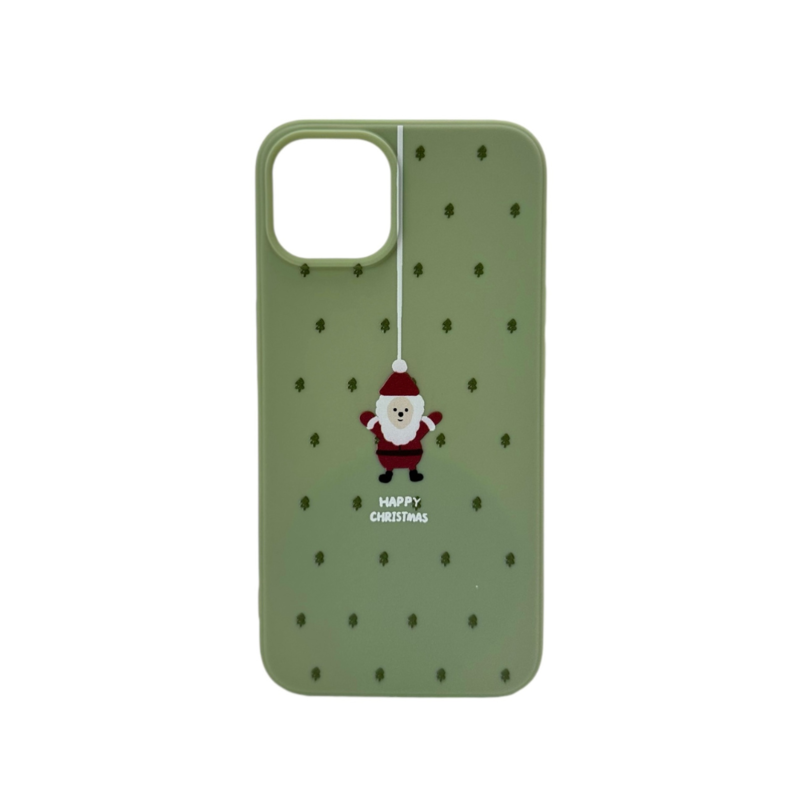 LindeCovers iPhone 14 Plus - Julemotiv Bagsidecover Silikone Green Santa Joy
