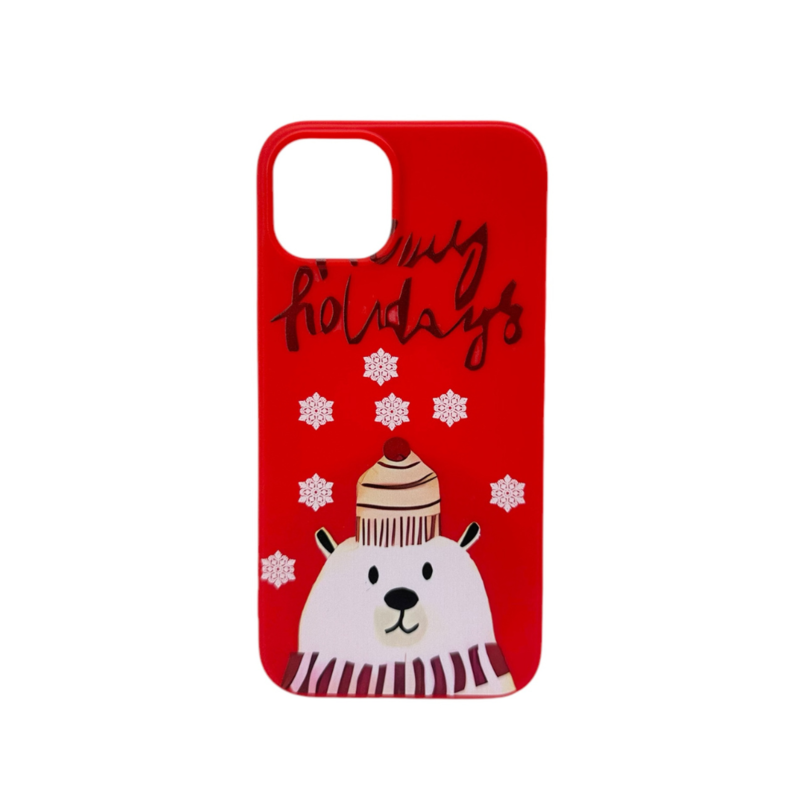 LindeCovers iPhone 14 Plus - Julemotiv Bagsidecover Silikone Holiday Bear Greetings