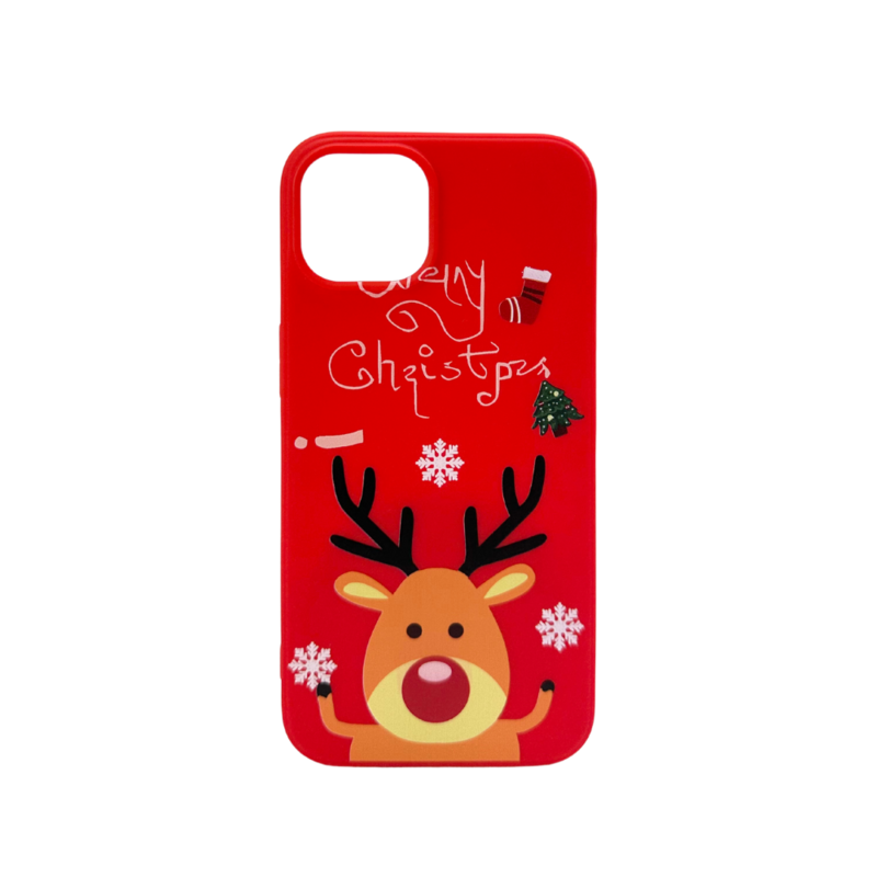 LindeCovers iPhone 14 Plus - Julemotiv Bagsidecover Silikone Festive Rudolph