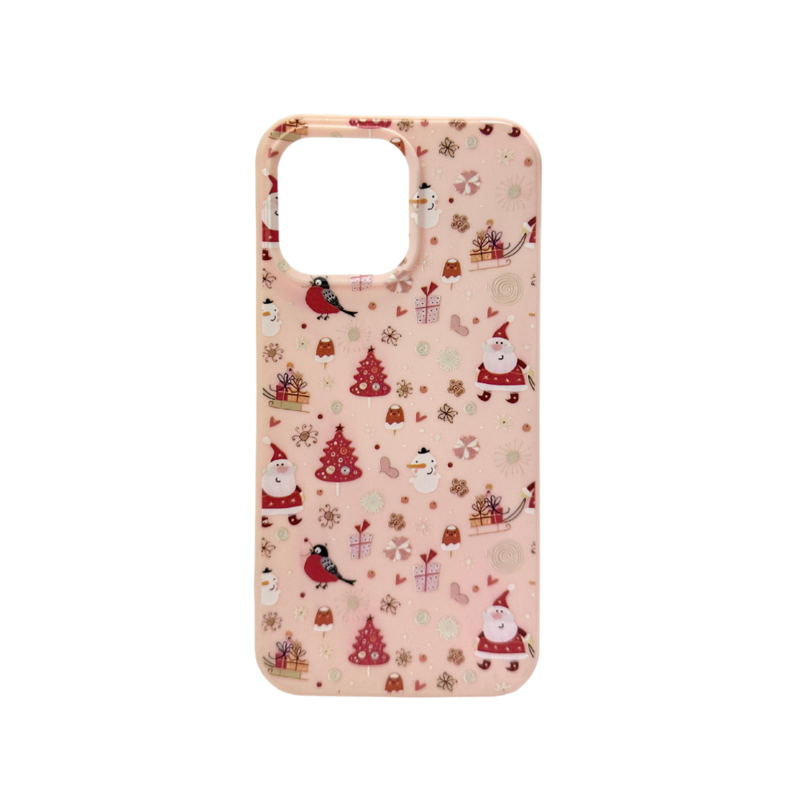 LindeCovers iPhone 14 Pro - Julemotiv Bagsidecover Silikone Rosy Winter Wonderland