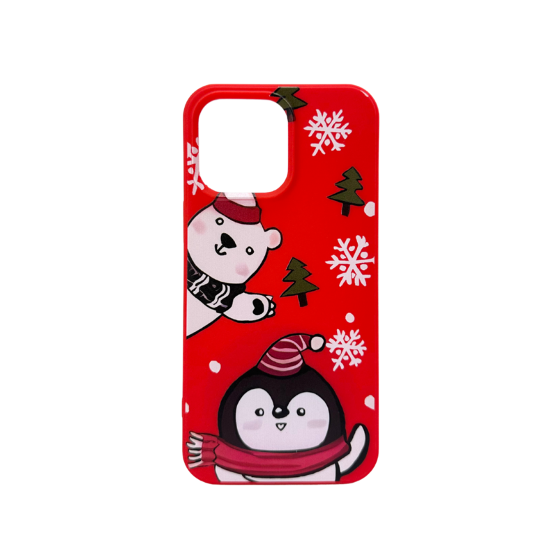 LindeCovers iPhone 14 Pro - Julemotiv Bagsidecover Silikone Festive Polar Pals