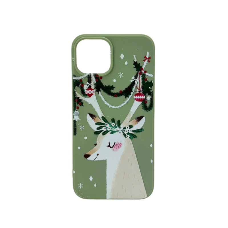 LindeCovers iPhone 15 Plus - Julemotiv Bagsidecover Silikone Jolly Reindeer