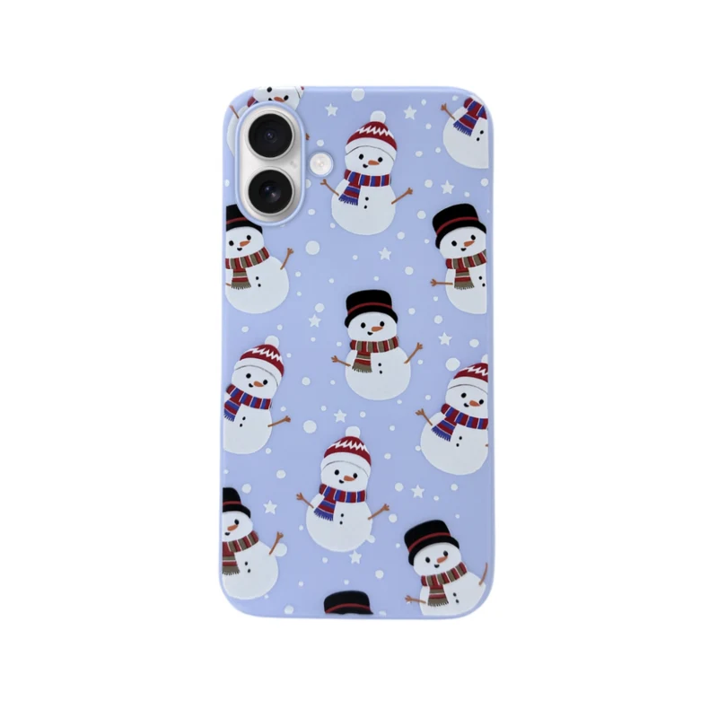 LindeCovers iPhone 16 - Julemotiv Bagsidecover Silikone Snowman Wonderland