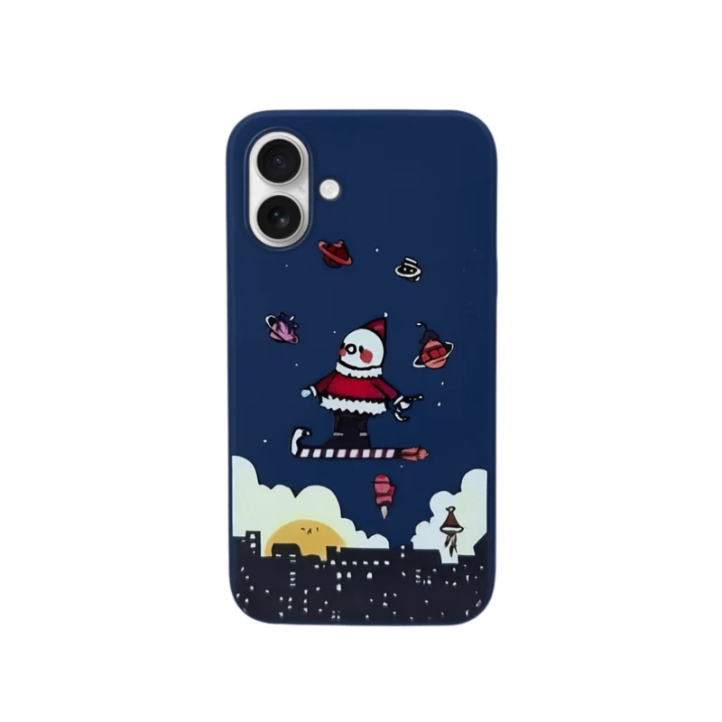 LindeCovers iPhone 16 - Julemotiv Bagsidecover Silikone Santa's Starry Adventure