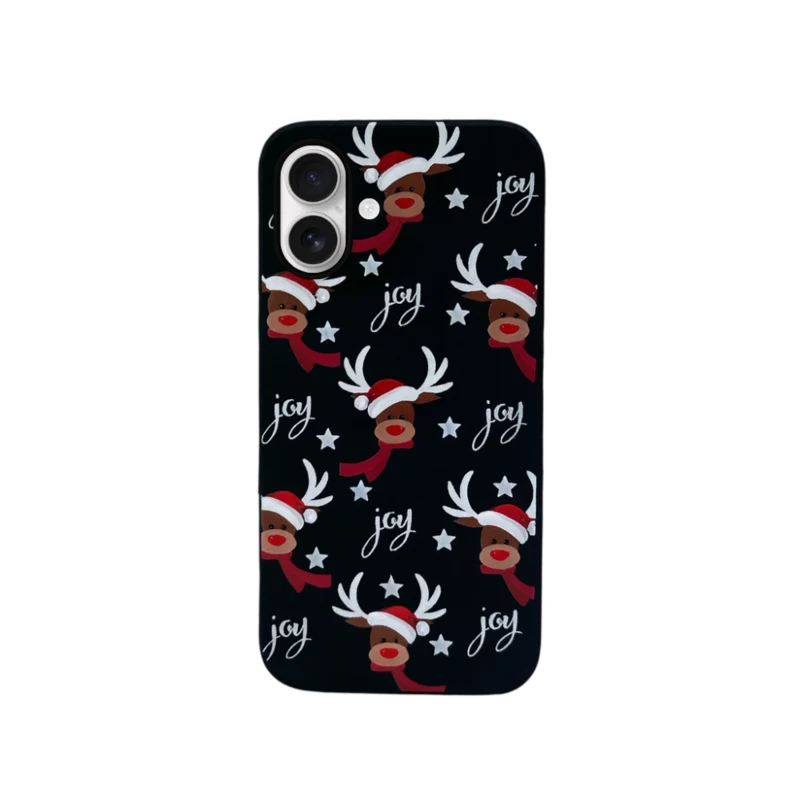 LindeCovers iPhone 16 - Julemotiv Bagsidecover Silikone Dancing Rudolph Delight