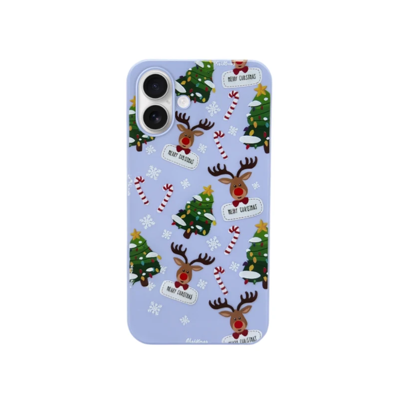 LindeCovers iPhone 16 Plus - Julemotiv Bagsidecover Silikone Rudolph's Candy Cane Cheer