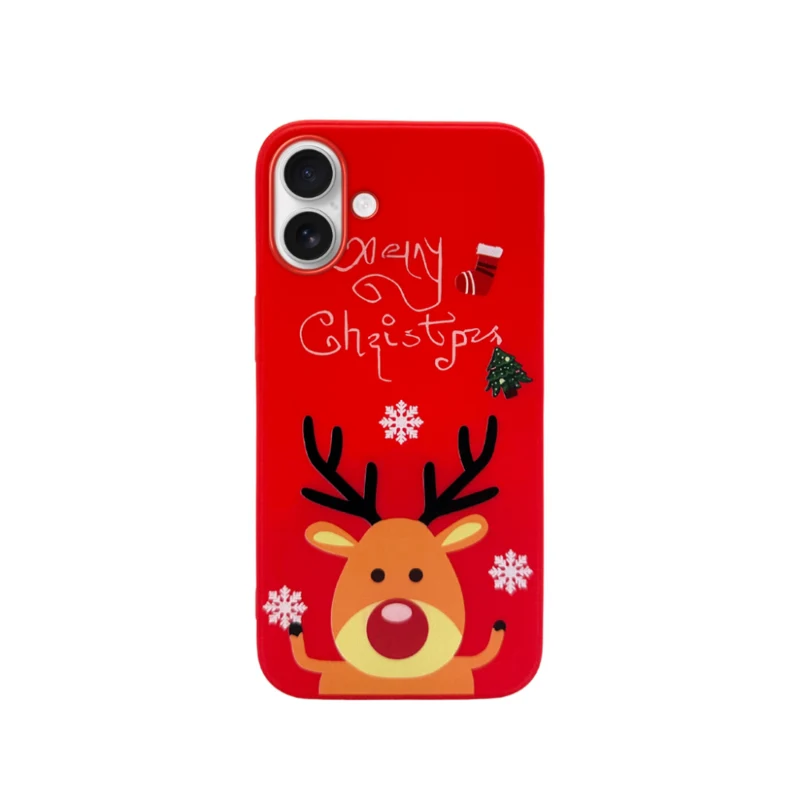 LindeCovers iPhone 16 Plus - Julemotiv Bagsidecover Silikone Festive Rudolph