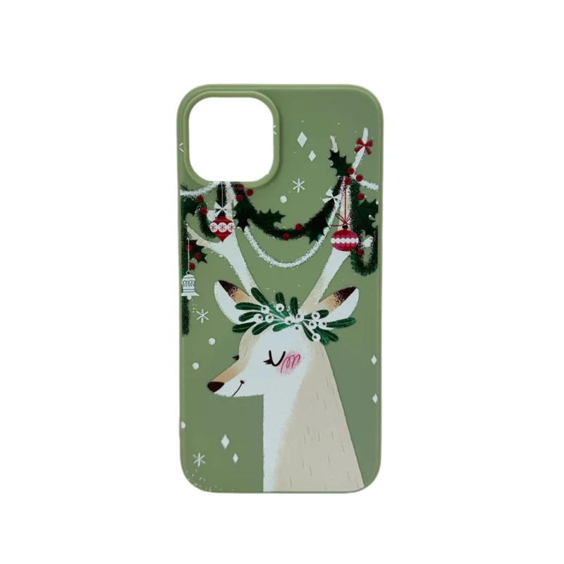 LindeCovers iPhone 16 Pro Max - Julemotiv Bagsidecover Silikone Jolly Reindeer