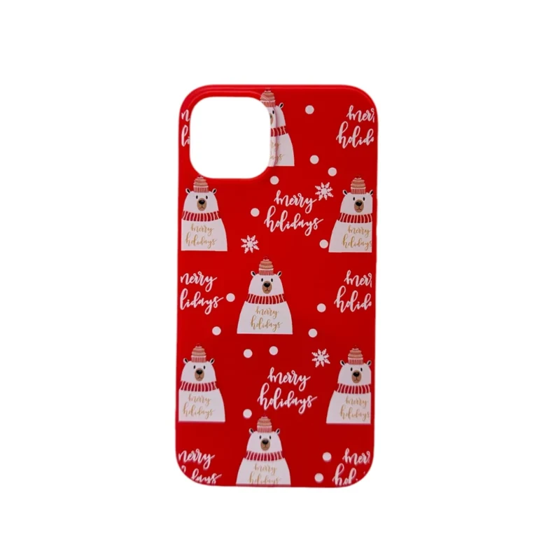 LindeCovers iPhone 16 Pro Max - Julemotiv Bagsidecover Silikone Cheerful Bear Greetings