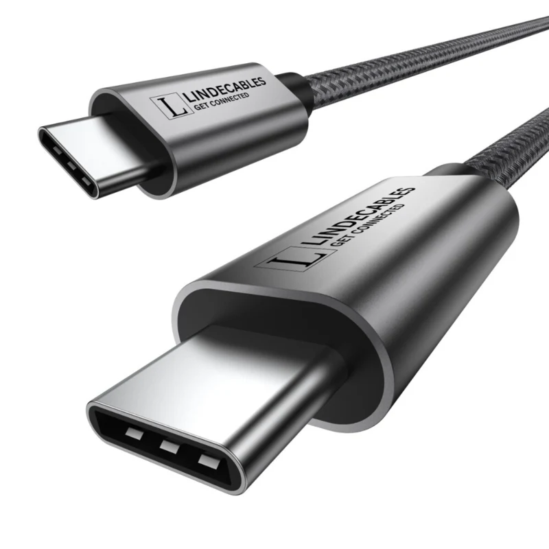 LindeCables USB-C 3.2 60W Premium kabel - 2 m Grå
