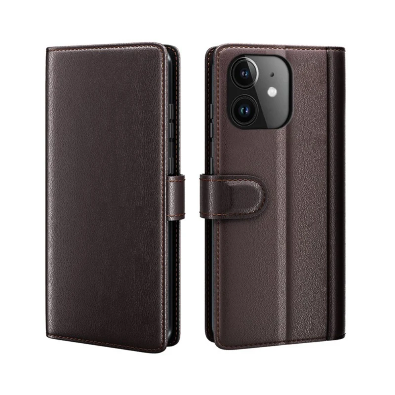 LindeCovers iPhone 11 – Ægte Læder Flip Cover m. Flap Red Brown